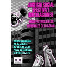 ALA convoca una concentración para reclamar una  justicia social efectiva y sin dilaciones 